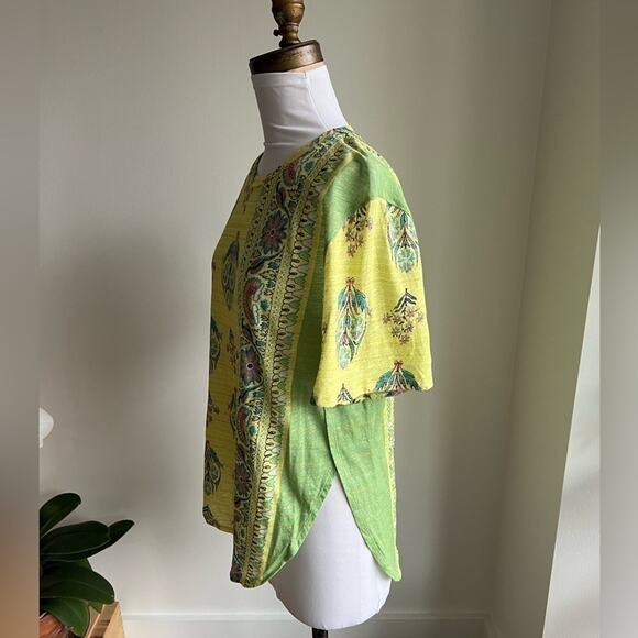 ANTHROPOLOGIE POSTMARK SHORT SLEEVE PAISLEY DELILAH TEE SIZE SMALL - Picture 3 of 7